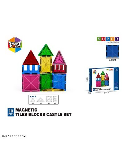 Конструктор магнітний на 10 деталей, у коробці 20,5х4х15,2 см