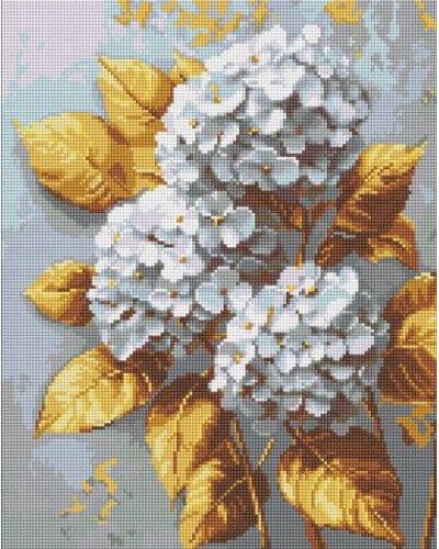 Алмазна мозаїка «Золота гортензія» 40х50 см, ТМ Ідейка