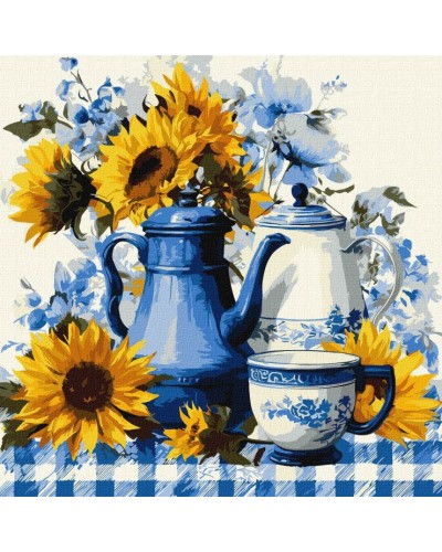 Картина за номерами «Сонячна кава» 40х40 см, ТМ Ідейка