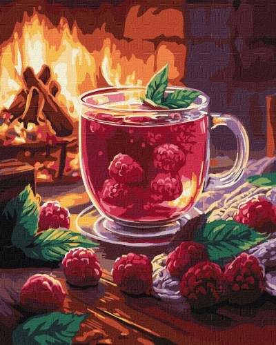 Картина за номерами «Малиновий чай» 40х50 см, ТМ Ідейка