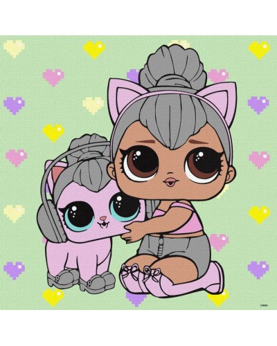 Картина за номерами «L.O.L. Surprise! TroopSurprise Kitty Queen With Kitty Kitty» 40х40 см, ТМ Ідейка