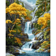 Картина за номерами «Під водоспадом осені» 40х50 см, ТМ Ідейка