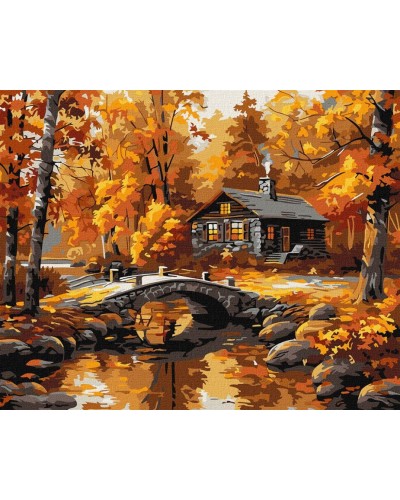 Картина за номерами «Село над річкою» 40х50 см, ТМ Ідейка