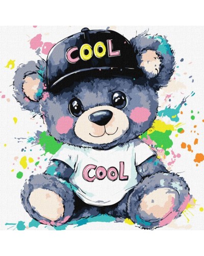 Картина за номерами «Крутий ведмедик» 40х40 см, ТМ Ідейка