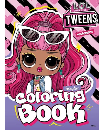 Розмальовка зі стікерами «Tweens Cherry» на 16 сторінок з м`якою обкладинкою 21х29 см, ТМ Ідейка