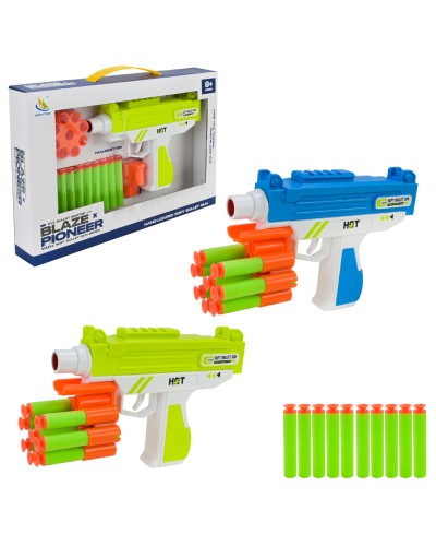 Іграшковий пістолет та 10 поролонових снарядів, в асортименті, у коробці 32,5х4,5х21 см
