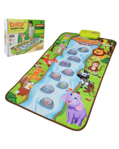 Килимок музичний 50х80 см зі звуками тварин, на батарейці, у коробці 28,9х7х24 см