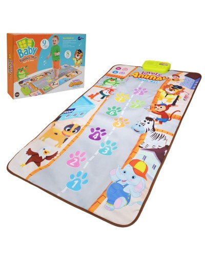Килимок музичний 60х100 см зі звуками тварин, на батарейці, у коробці 34,7х7х24 см