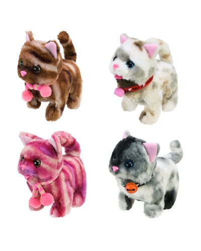 Кошеня 15 см інтерактивне музичне зі звуком та рухомими деталями, на батарейці, в асортименті, у пакеті