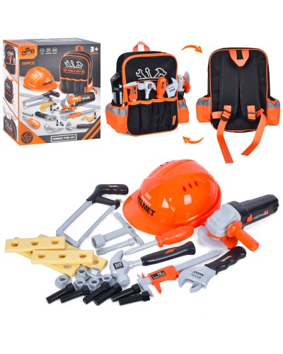 Набір інструментів на 26 предметів у рюкзаку, на батарейках, у коробці 30х26х11 см
