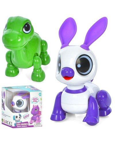 Тваринка зі світлом, звуком та рухомими частинами, на батарейках, в асортименті, у коробці 13х14х8 см.