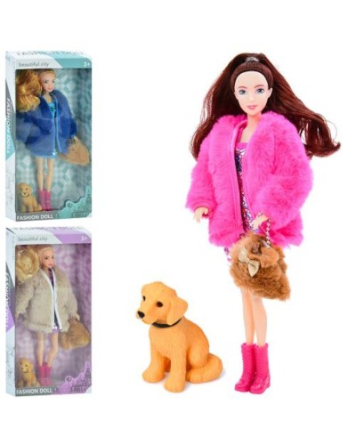 Лялька 28 см шарнірна з песиком, в асортименті, у коробці 17х33х5 см