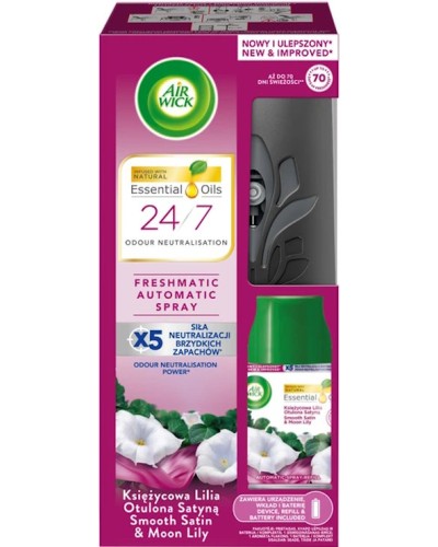 Освіжувач повітря автоматичний «Ніжність шовку та лілій» стартовий набір 250 мл, AIRWICK Fmatik