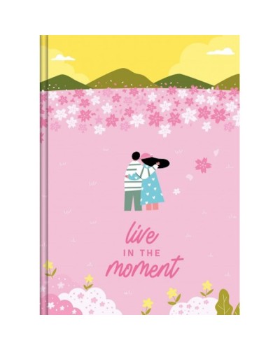 Блокнот «Живи моментом» А6 на 48 аркушів у клітинку з тверда палітуркою та ламіною обкладинкою, в асортименті, ТМ Рюкзачок