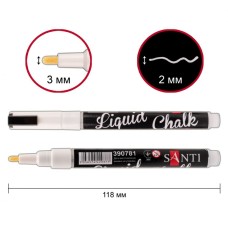 Маркер крейдяний білий 3 мм, ТМ SANTI