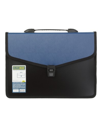 Папка-портфель А4 на 3 відділення на замку, синій, ТМ Buromax