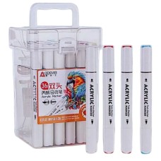 Набір скетчмаркерів «Aodemei» двосторонніх на 36 кольорів акрилових трикутні у пластиковому контейнері, ТМ J.Otten