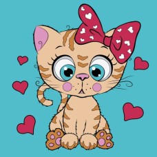 Картина за номерами «Рудий котик» 25х25 см, ТМ SANTI