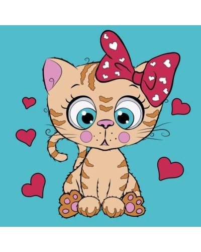 Картина за номерами «Рудий котик» 25х25 см, ТМ SANTI