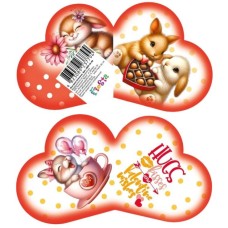 Валентинки 15х8 см, в асортименті, ТМ Мандарин