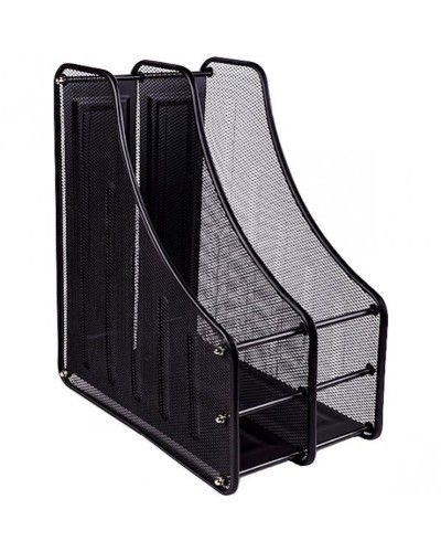 Лоток «Сітка» вертикальний металевий на 2 відділення чорний