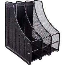 Лоток «Сітка» вертикальний металевий на 3 відділення чорний