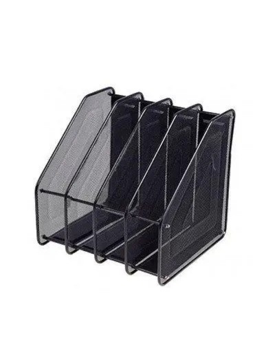 Лоток «Сітка» вертикальний металевий на 4 відділення чорний