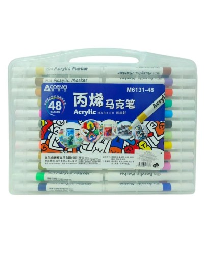 Набір скетчмаркерів «Aodemei» на 48 кольорів акрилових у пластиковому контейнері, ТМ J.Otten