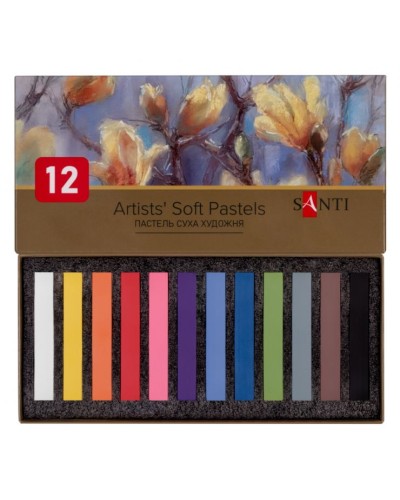 Пастель суха художня на 12 кольорів, ТМ Santi