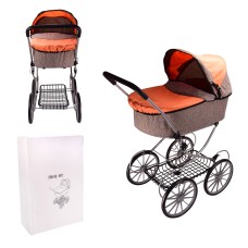 Візочок для ляльки 67х39,5х90 см металевий з великими колесами, у коробці 42х19х64 см