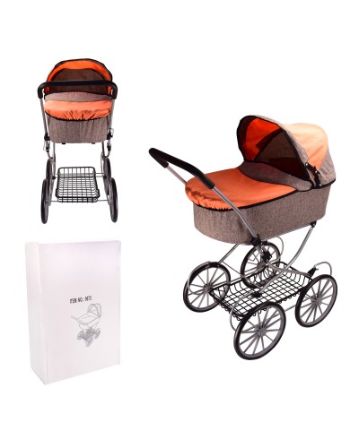 Візочок для ляльки 67х39,5х90 см металевий з великими колесами, у коробці 42х19х64 см