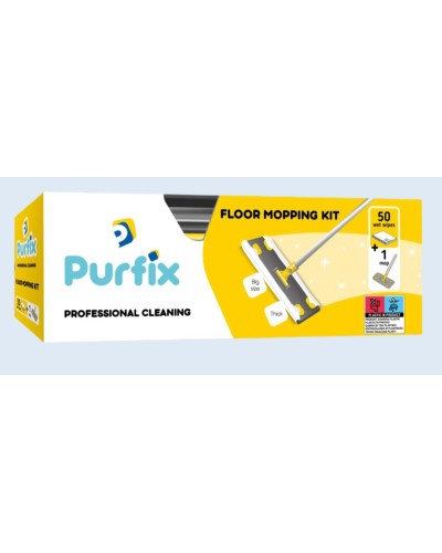 Набір для прибирання підлоги: вологі серветки та швабра, ТМ Purfix