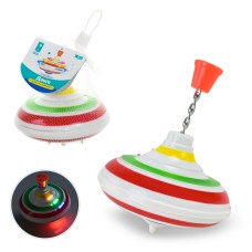 Дзига «Грай та навчайся» 12х12х12 см музична зі світлом на батарейці, у сітці 12х12х13 см