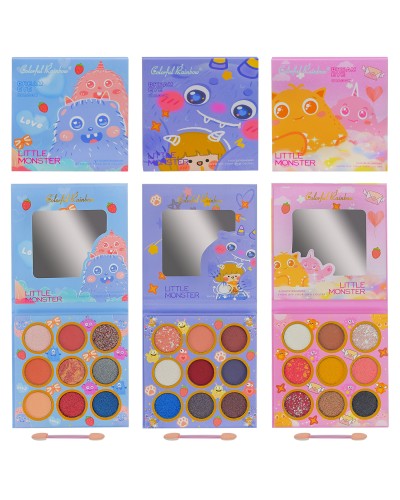 Дитяча косметика: палітра тіней та аплікатор, в асортименті, у коробці 10х13 см