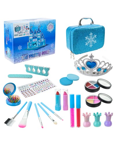 Дитяча косметика: валізка з лаками, тінями, помадою та аксесуарами, у коробці 21,3х15,6х15,8 см