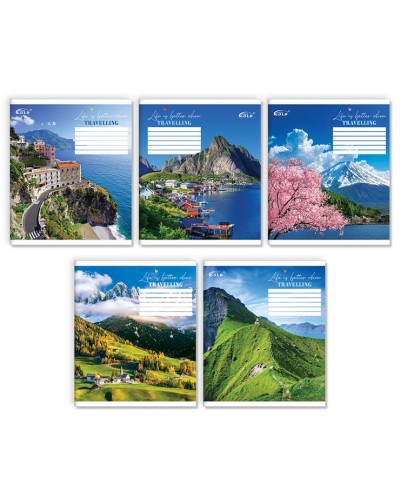 Зошит на 24 аркуші у лінію «Подорожуй», №3525, ТМ Gold Brisk