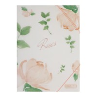 Папка на гумках «ARABESKI» А4 матова напівпрозора, коралова, TM Buromax