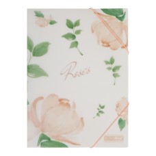 Папка на гумках «ARABESKI» А4 матова напівпрозора, коралова, TM Buromax