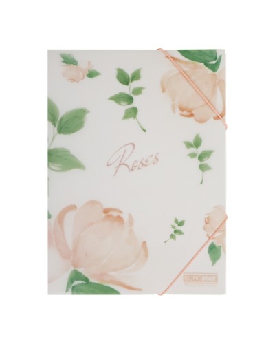 Папка на гумках «ARABESKI» А4 матова напівпрозора, коралова, TM Buromax