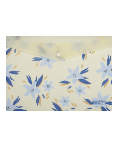 Папка на кнопці «ARABESKI» А4 матова напівпрозора, маренго, TM Buromax