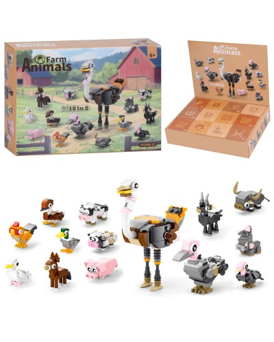 Адвент-календар-конструктор «Домашня тварина» 2 в 1: набір домашніх тварин 12 в 2, у коробці 24,5х18,5х5 см.