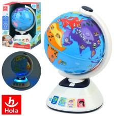 Глобус 30 см навчальний сенсорний з музикою, світлом та англійською озвучкою, 2 режимами гучності, на батарейках, у коробці 25,5х34,5х21,5 см.