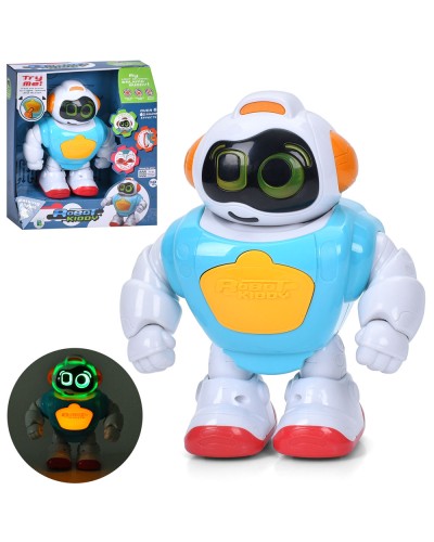 Робот 19 см зі звуком та світлом, ходить, на батарейках, у коробці 24,5х27х11,5 см
