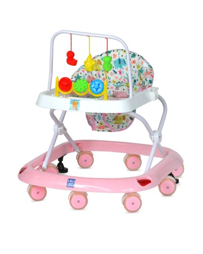 Ходунки музичні зі світлом, дугою та підвісками, на 8 колесах, 2 стопорами, на батарейці, у коробці 61х12х56 см