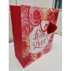 Пакет паперовий «З любов`ю» 30х40х17 см, ТМ Мандарин