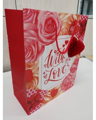 Пакет паперовий «З любов`ю» 30х40х17 см, ТМ Мандарин