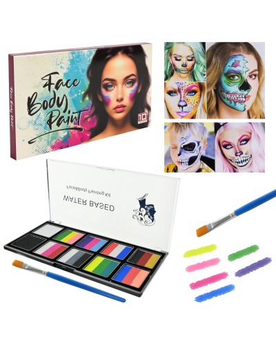 Аквагрим на 26 яскравих кольорів з пензликом, у коробці 19х1х11 см