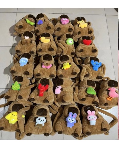 Рюкзак «Капібара» 30 см дитячий з брелоком, в асортименті, у пакеті 35 см