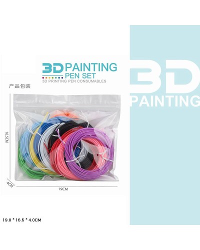 Набір філамент-звпасок до 3D-ручки з 10 кольорів, у пакеті 19х4х16,5 см