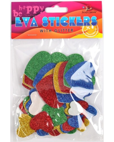 Набір для творчості з фоамірану «Серця» 48 шт з EVA з глітером, ТМ Мандарин